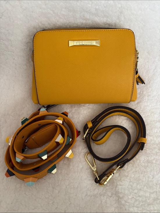 Steve Madden Handbags - Steve Madden Yellow Crossbody Bag with Studded Multi-Color Strap